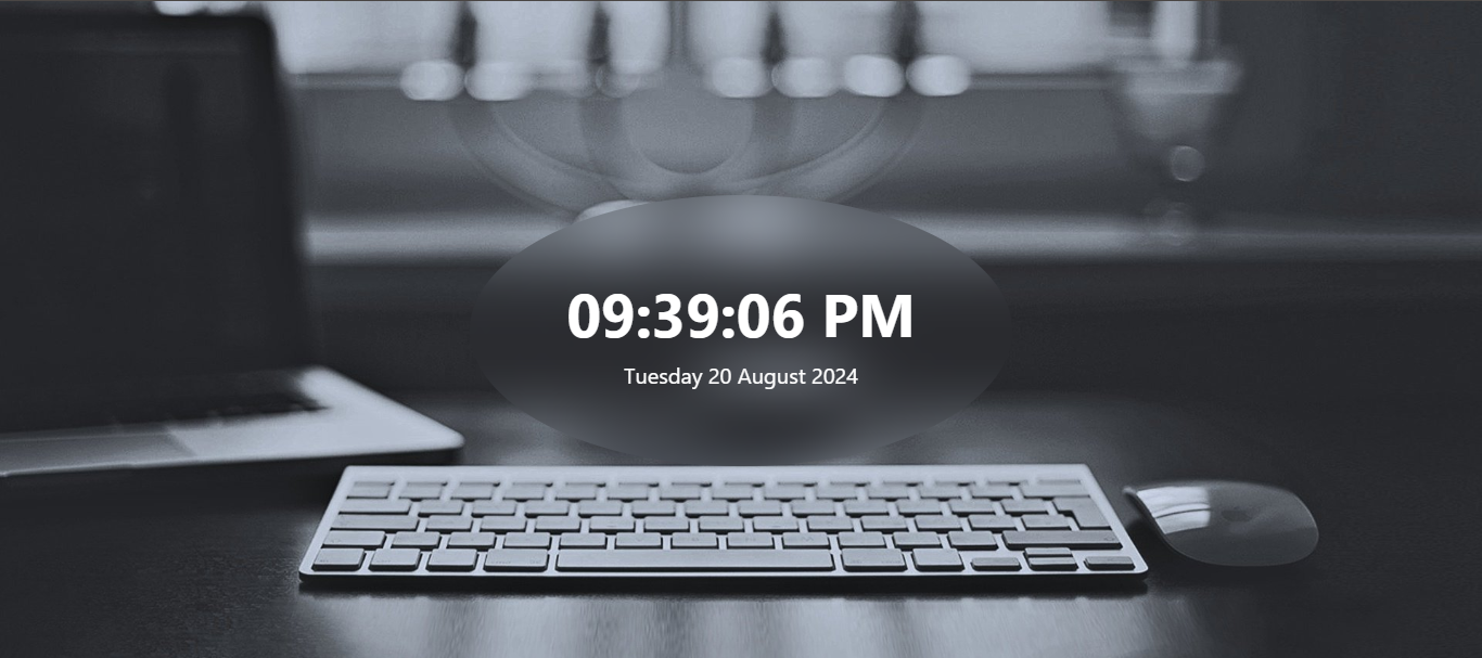 A sleek digital clock built with Next.js, featuring real-time updates and a minimalist design for a modern time-keeping solution.