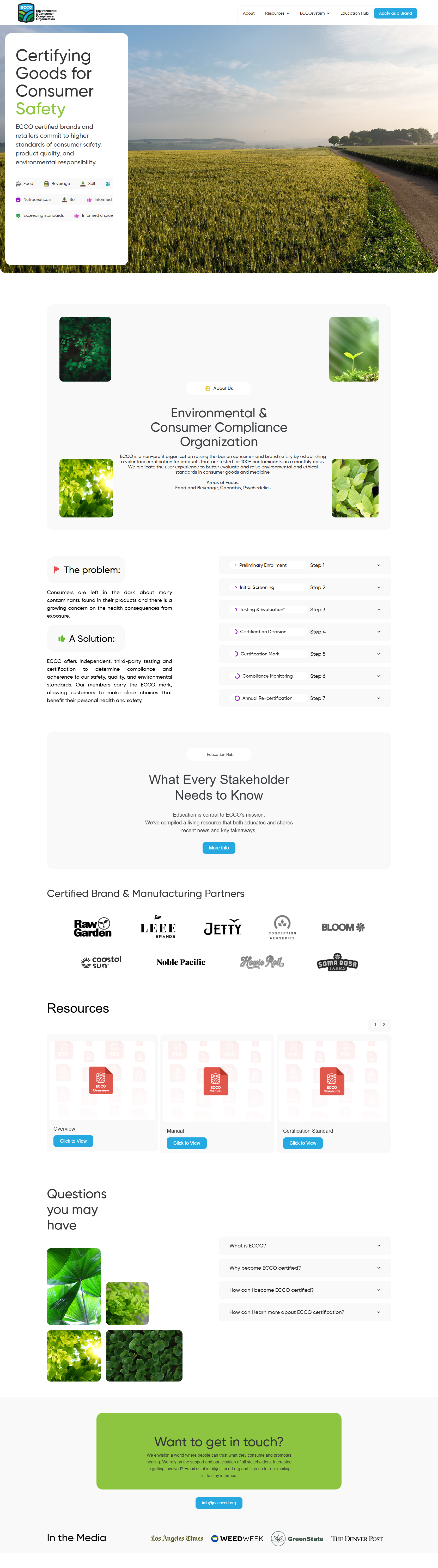 Developed a responsive, CMS-driven certification platform for ECCO using Webflow, streamlining brand onboarding and showcasing rigorous safety standards through a clean, user-centric design.