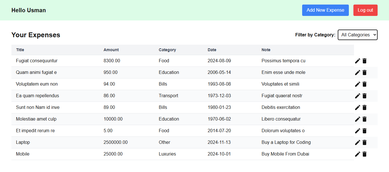 Created a secure, Firebase-powered expense tracker with user authentication, allowing users to add, edit, delete, and filter expenses by category.