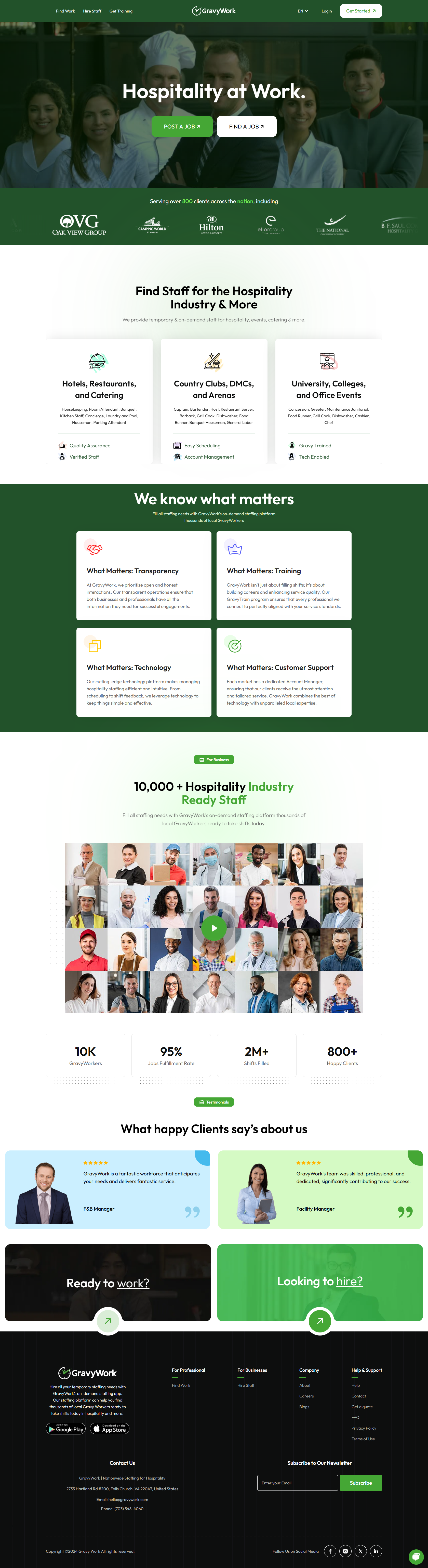 GravyWork is an on-demand staffing platform that connects businesses with trained, reliable, and local hospitality workers, ensuring quick and efficient staffing solutions.