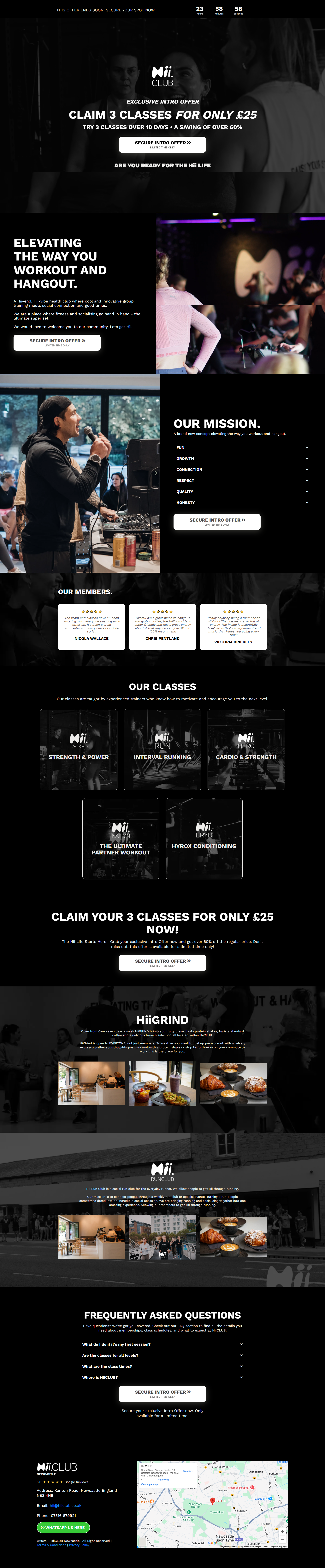 Designed and developed a high-converting Shopify landing page for HiiClub using Beae Page Builder, promoting an exclusive 3-class intro offer with engaging visuals, compelling copy, and a seamless user experience to boost lead generation.